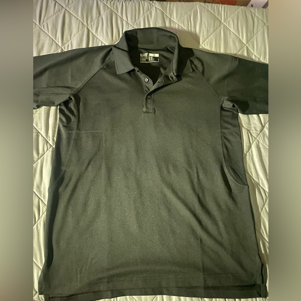 511 Tactical Series Polo Shirt Mens M Short Sleeve Shoulder Pocket Army Black